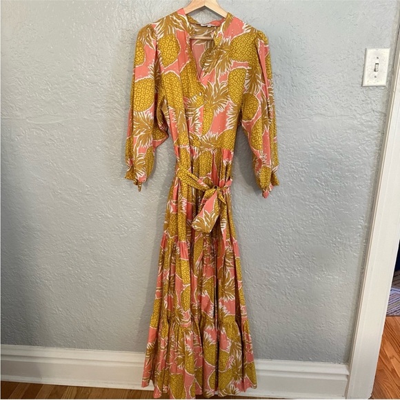 Boden Ava Tiered Maxi Dress Pineapple - Picture 8 of 10